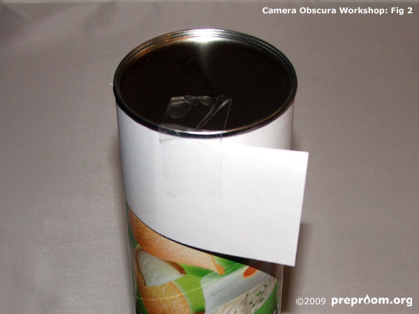 Fig 2: Paper strip taped into place