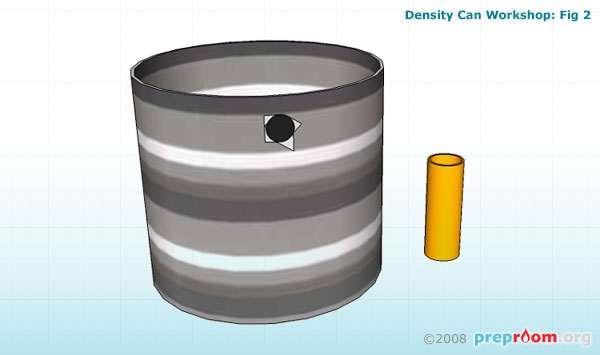 Fig 2: Use a bradawl to create the hole (be careful with sharp edges)