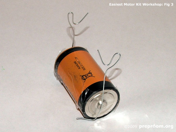 Fig 3: Copper wire arms attached to the battery
