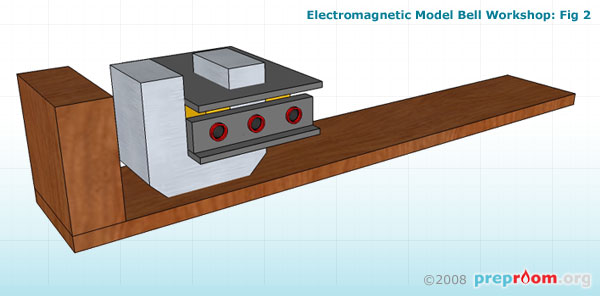 Fig 2: Coil and core attached to the large timber