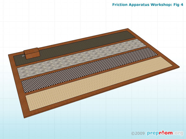 Fig 4: Selection of materials glued into place