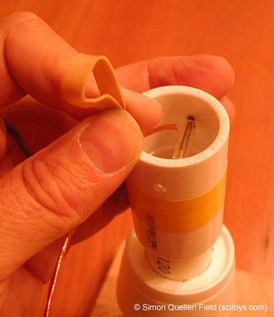 Fig 5: Glass tube free to rotate around the nail